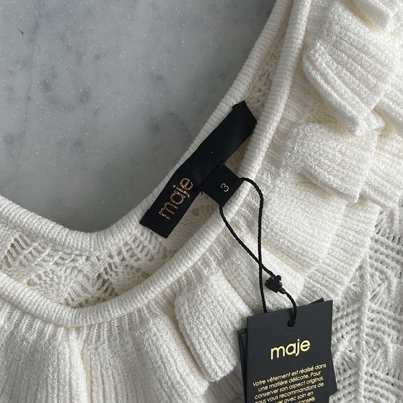 Maje Ruffle Pointelle Knit Tank - Picture 10 of 12